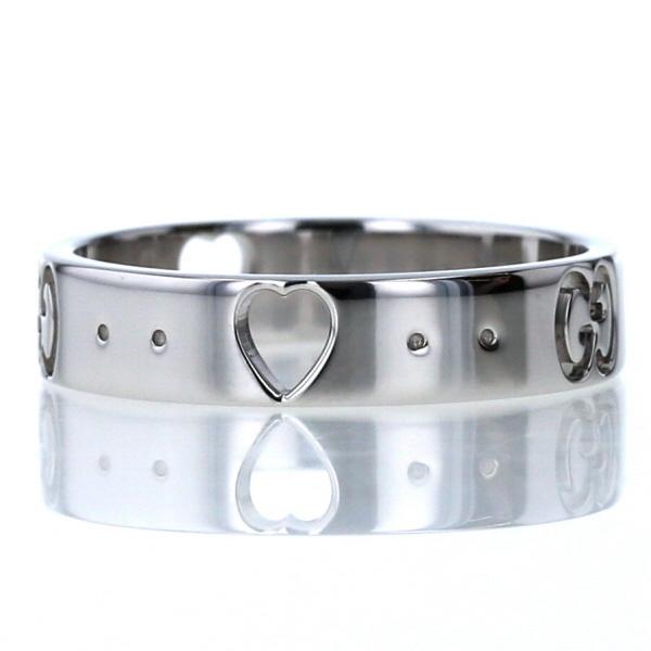 GUCCI グッチ K18WG ホワイトゴールド リング アイコンアモールリング