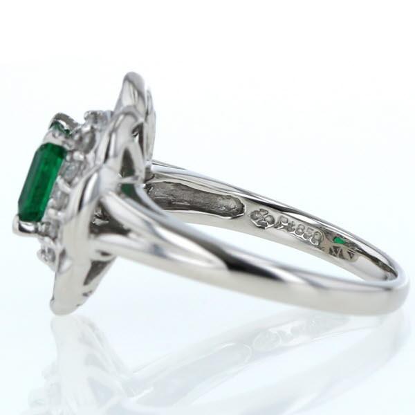 Pt850 プラチナ リング エメラルド0.74ct ダイヤモンド0.89ct Pt850 プラチナ リング エメラルド0.74ct ダイヤモンド0.89ct