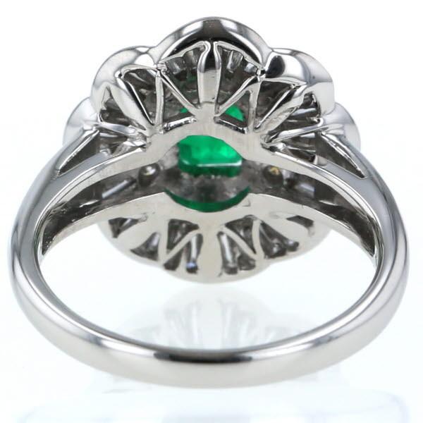 Pt850 プラチナ リング エメラルド0.74ct ダイヤモンド0.89ct Pt850 プラチナ リング エメラルド0.74ct ダイヤモンド0.89ct
