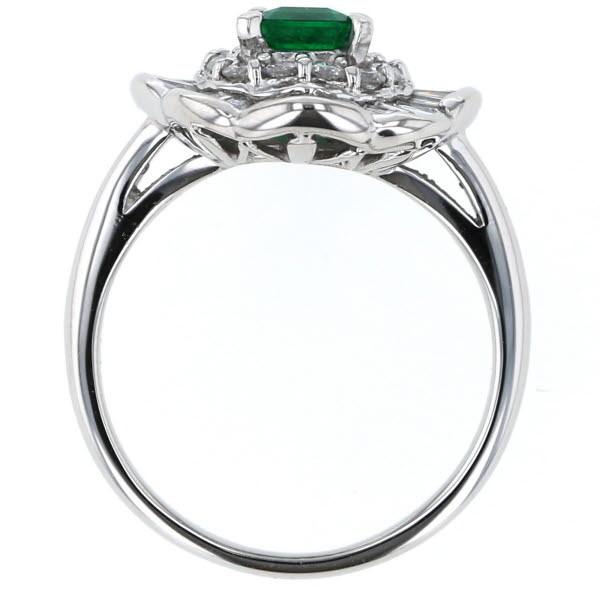 Pt850 プラチナ リング エメラルド0.74ct ダイヤモンド0.89ct Pt850 プラチナ リング エメラルド0.74ct ダイヤモンド0.89ct