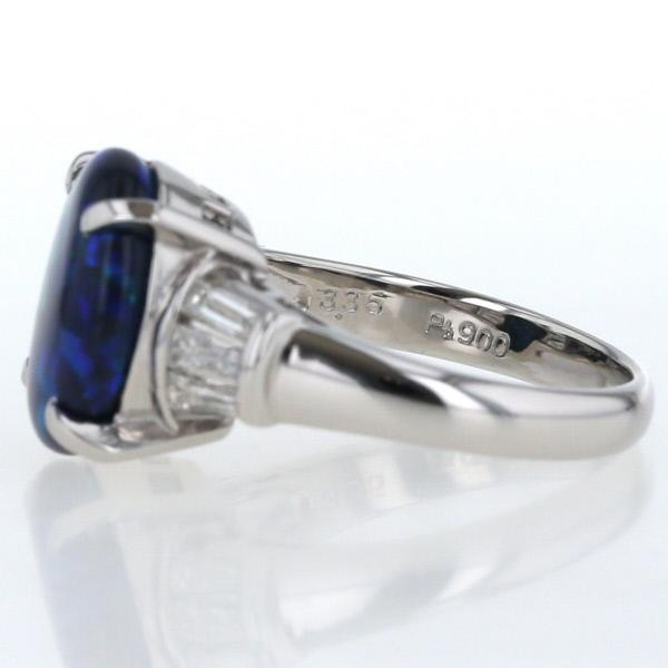 Pt900 プラチナ リング ブラックオパール 3.35ct ダイヤモンド 0.44ct  