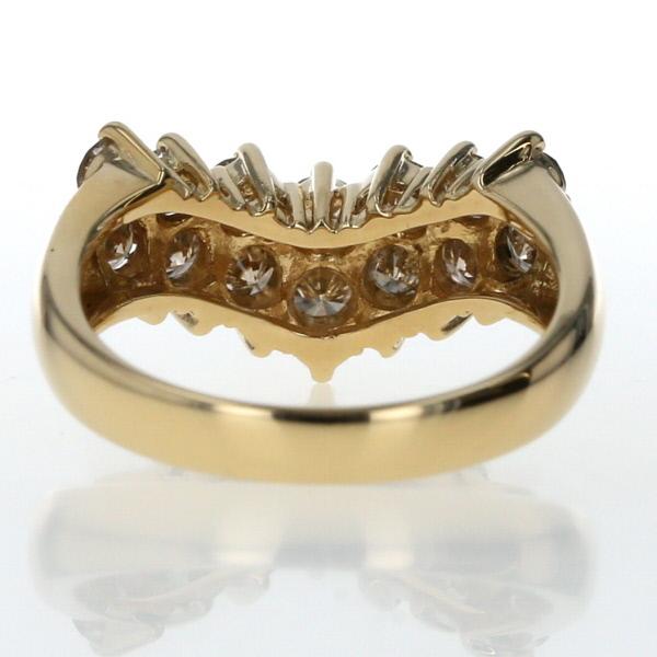 K18YG イエローゴールド リング ダイヤモンド 1.00ct ブラウンダイヤ 
