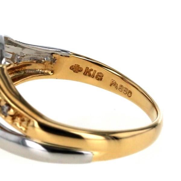 値下げ K18YG Pt850 コンビ リング アメジスト 1.87ct ダイヤモンド 