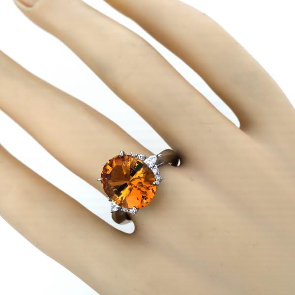 値下げ 銀座三越 Pt900 プラチナ リング インペリアルトパーズ 9.08ct 