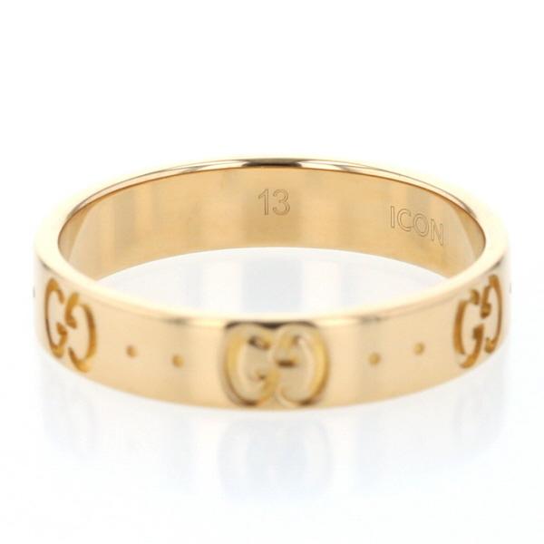 GUCCI グッチ K18YG イエローゴールド アイコンリング ICON 平打ち