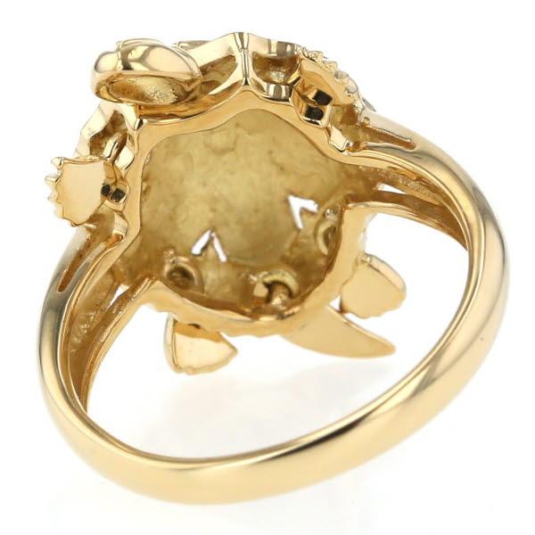 K18YG イエローゴールド リング 亀 タートル モチーフ アニマル 動物