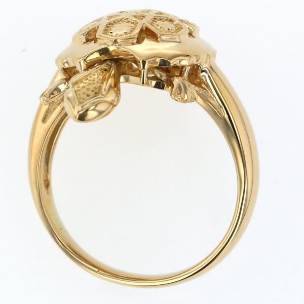 K18YG イエローゴールド リング 亀 タートル モチーフ アニマル 動物