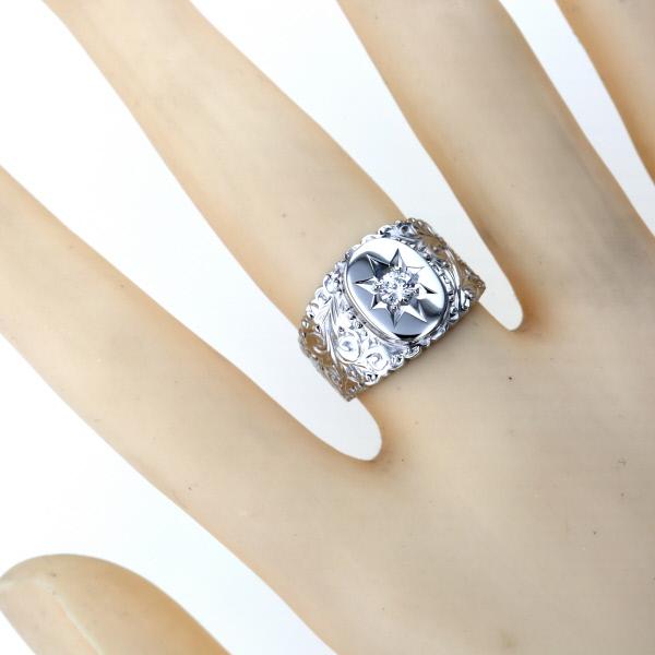 Pt900 プラチナ リング ダイヤモンド 0.21ct 五光留め 後光 彫刻 彫金 