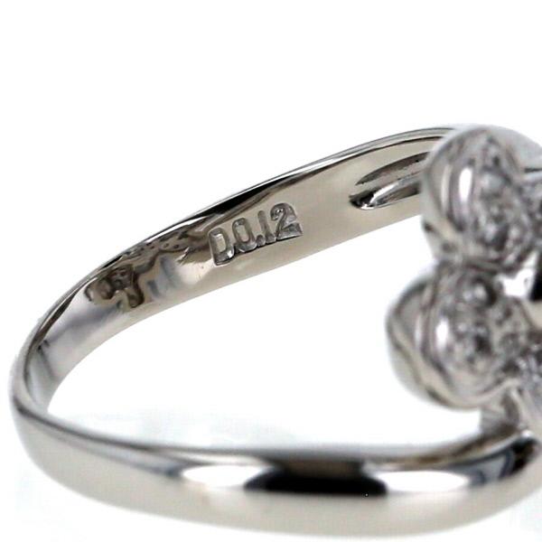 Pt900 プラチナ リング ダイヤモンド 0.12ct メレダイヤ フラワー 花 2 