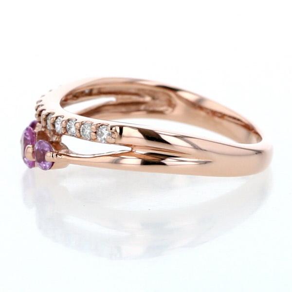 K10淡いピンクダイヤモンドリング ０．２９１　１２号 K10淡いピンクダイヤモンドリング 0．291 12号 K10淡いピンク