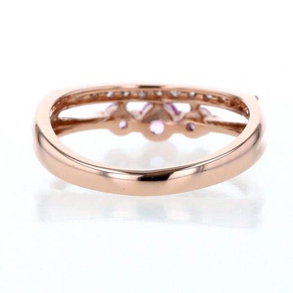 K10PG ピンクゴールド リング ピンクサファイア ダイヤモンド 0.10ct