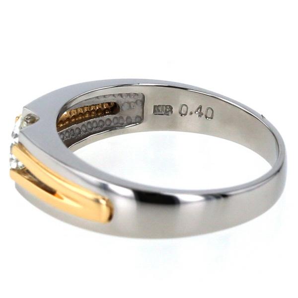 Pt900 K18YG コンビ リング ダイヤモンド 0.40ct 一粒石 Pt900 K18YG コンビ リング ダイヤモンド 0.40ct 一粒石
