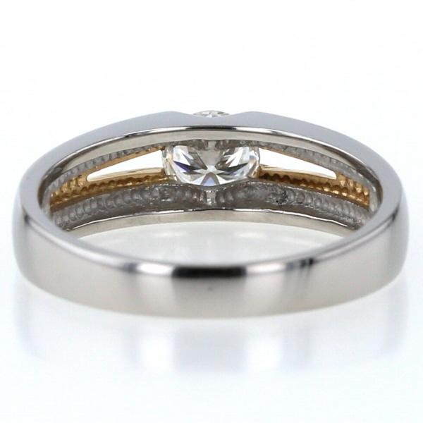Pt900 K18YG コンビ リング ダイヤモンド 0.40ct 一粒石 Pt900 K18YG コンビ リング ダイヤモンド 0.40ct 一粒石