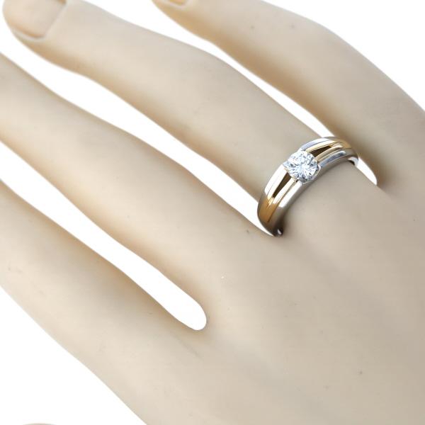 Pt900 K18YG コンビ リング ダイヤモンド 0.40ct 一粒石 Pt900 K18YG コンビ リング ダイヤモンド 0.40ct 一粒石
