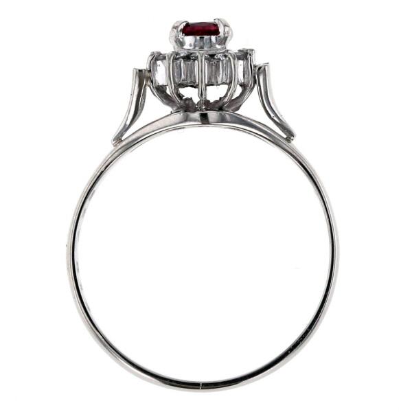 Pt900 プラチナ リング ルビー 0.27ct ダイヤモンド 0.12ct 取り巻き 