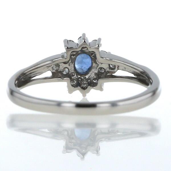 Pt900 プラチナ リング サファイア 0.25ct ダイヤモンド 0.14ct 