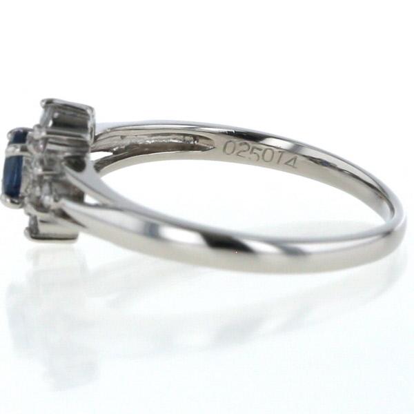 Pt900 プラチナ リング サファイア 0.25ct ダイヤモンド 0.14ct 