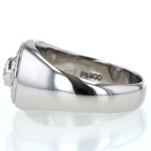 Pt900 プラチナ リング ダイヤモンド0.293ct/0.22ct サークル ベゼル  