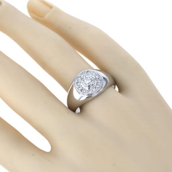 Pt900 プラチナ リング ダイヤモンド0.293ct/0.22ct サークル ベゼル  