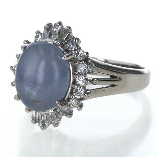 Pt900 スターサファイア ダイヤモンド リング11号