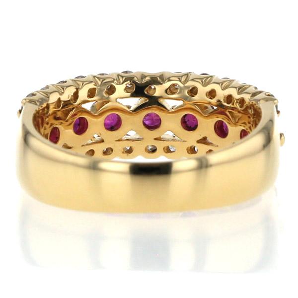 K18YG イエローゴールド リング ルビー 0.88ct ダイヤモンド 0.58ct