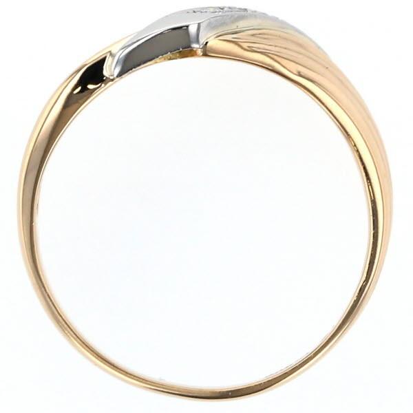 K18YG Pt900 イエローゴールド プラチナ コンビ リング ダイヤモンド