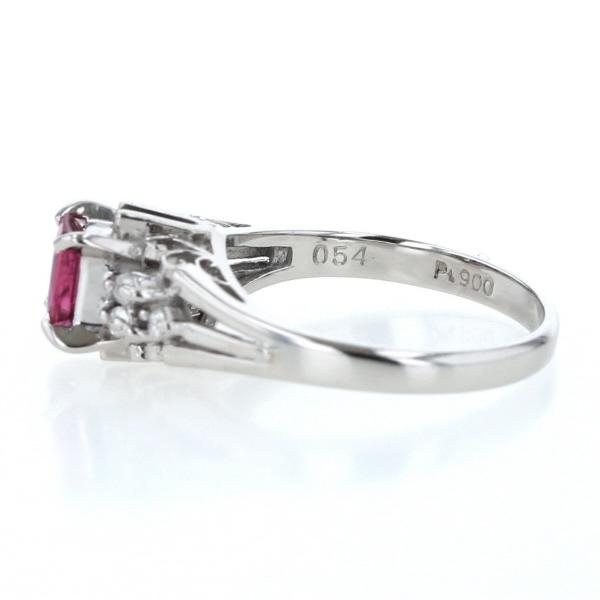 Pt900 プラチナ リング ルビー 0.54ct ダイヤモンド スクエア Pt900 プラチナ リング ルビー 0.54ct ダイヤモンド スクエア