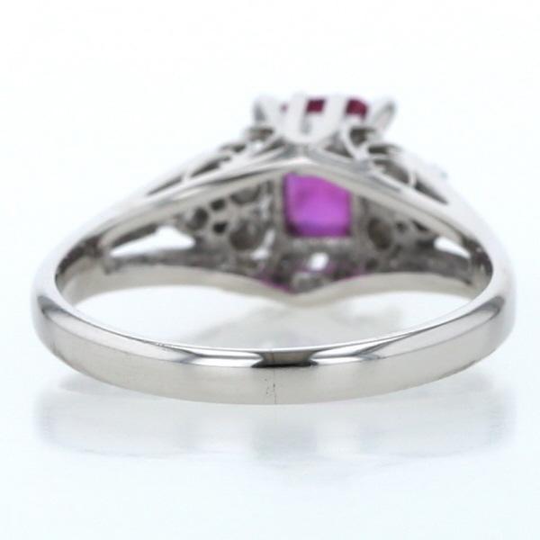 Pt900 プラチナ リング ルビー 0.54ct ダイヤモンド スクエア Pt900 プラチナ リング ルビー 0.54ct ダイヤモンド スクエア