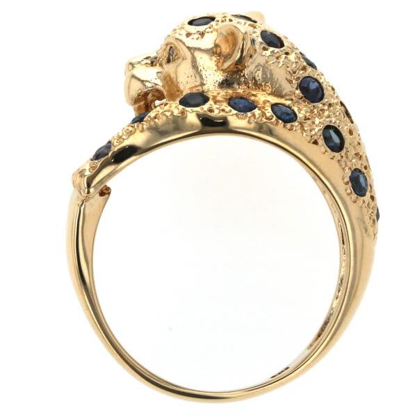 K18YG イエローゴールド リング サファイア0.93ct ダイヤモンド