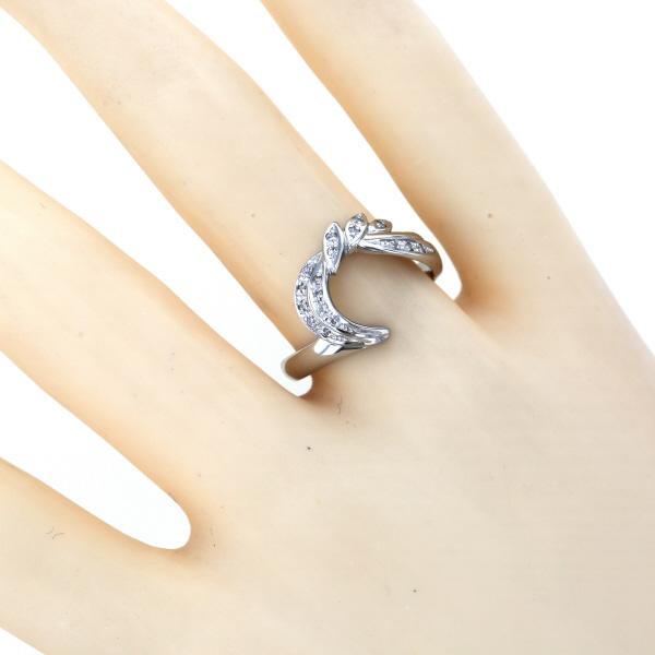 Pt900 プラチナ リング ダイヤモンド0.11ct カーブ ウェーブ 葉 Pt900 プラチナ リング ダイヤモンド0.11ct カーブ ウェーブ 葉