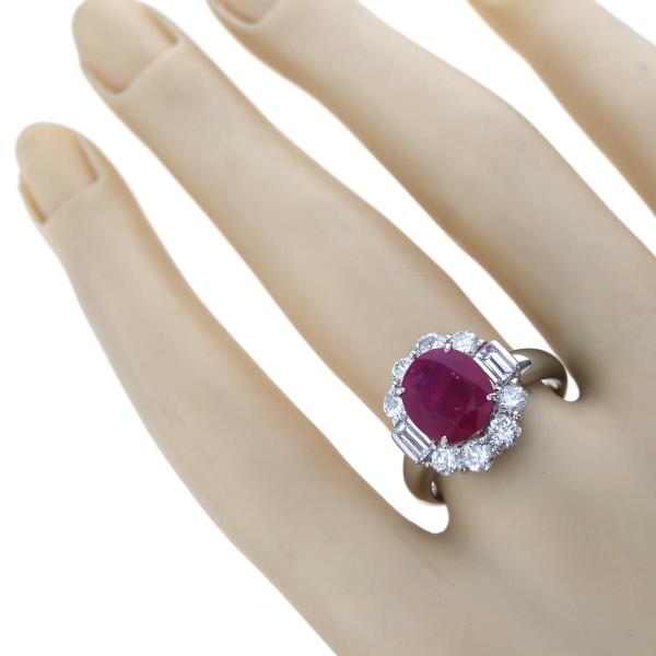 Pt900 プラチナ リング ルビー 3.80ct ダイヤモンド 1.60ct Pt900 プラチナ リング ルビー 3.80ct ダイヤモンド 1.60ct