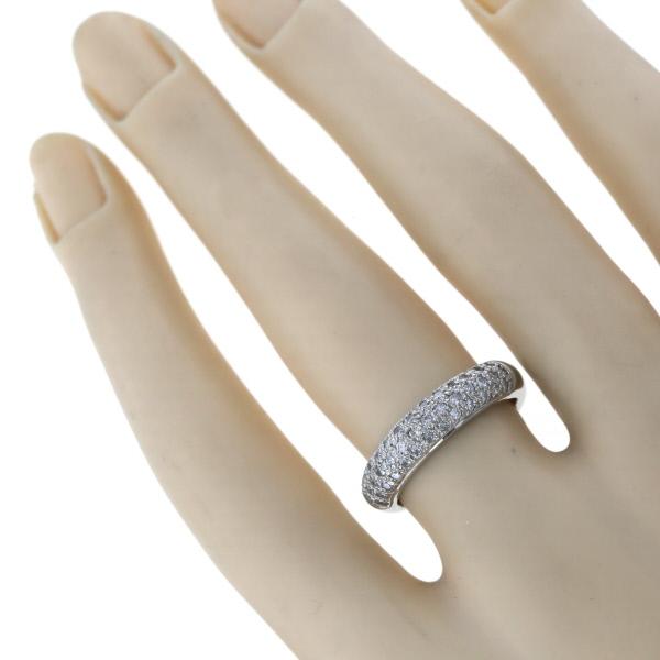 Pt900 プラチナ リング パヴェ ダイヤモンド 0.40ct ドーム 甲丸 12号
