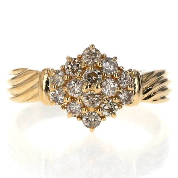 K18YG イエローゴールド リング ダイヤモンド 0.50ct ブラウンダイヤ 