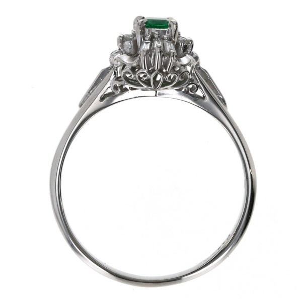 Pt900 天然エメラルド 0.13ct 天然ダイヤモンド 0.30ct リング