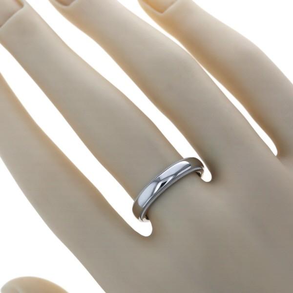 TIFFANY&Co. ティファニー Pt950 プラチナ トゥギャザーミルグレインバンドリング 4mm 指輪 13号【新品仕上済】【zz】【中古】の画像