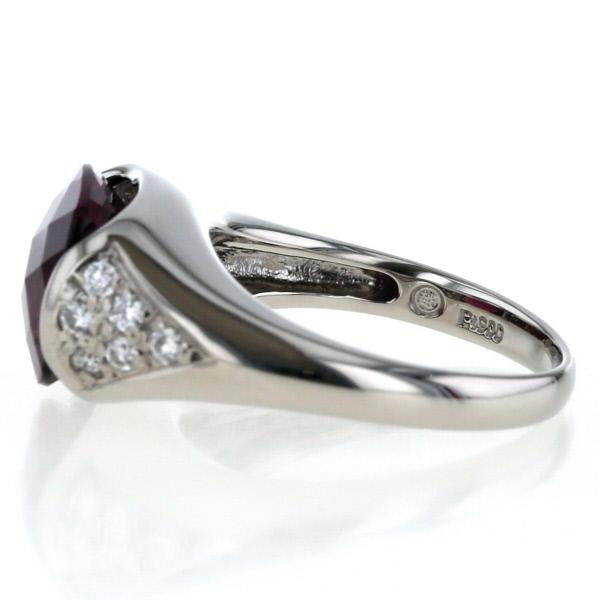 銀座三越 Pt900 プラチナ リング ロードライトガーネット 6.45ct 