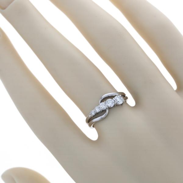 K18WG ホワイトゴールド リング ダイヤモンド 0.20ct/0.34ct