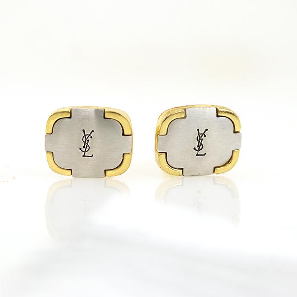 入園入学祝い メンズアクセサリー イヴサンローラン Yves Saint Laurent カフス メンズアクセサリー ブランドアイテム シルバー ゴールド El 中古 Www Threeriversofs Com
