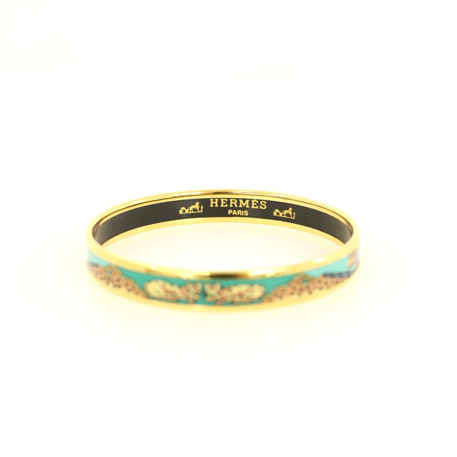 エルメス HERMES エマイユ PM バングル ヒョウ パンサー柄 メタル