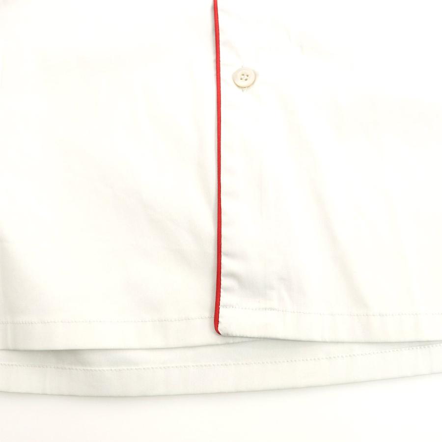 【新品未使用】PRADA プリントボーリングシャツ PRADA】コットン 半袖 ボーリング シャツ ブルー 黒 プリント