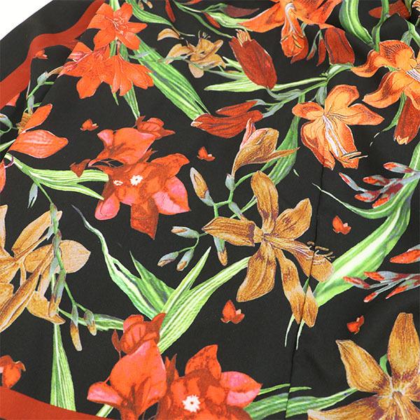 アメリ AMERI 花柄ロング スカート ポリエステル100％ 黒 赤