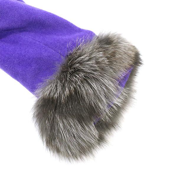 イタリヤ 伊太利屋 11号 リアルファー コート パープル アニマル柄