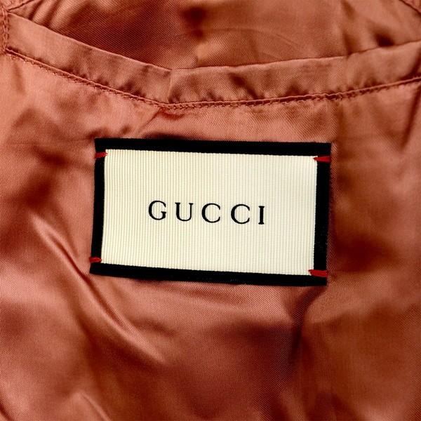 グッチ GUCCI ブルゾン シルク コットン 花柄 鳥 ブラック イエロー