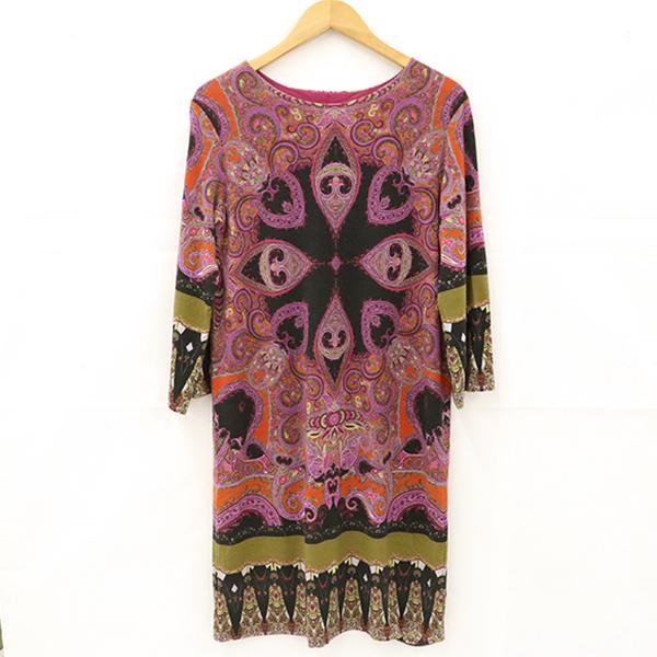 エトロ ETRO チュニックワンピース ペイズリー柄 ウール ナイロン
