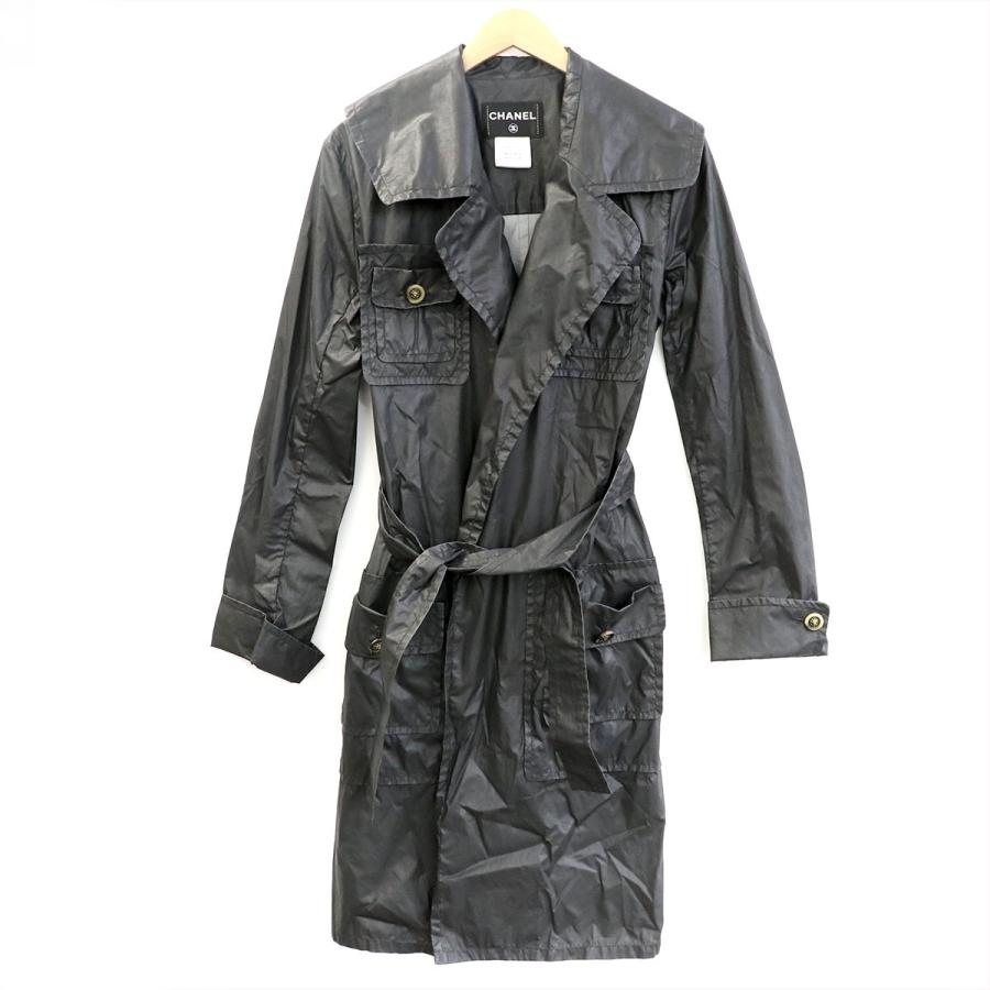 シャネル CHANEL トレンチコート ブラック P50119V36849 40サイズ