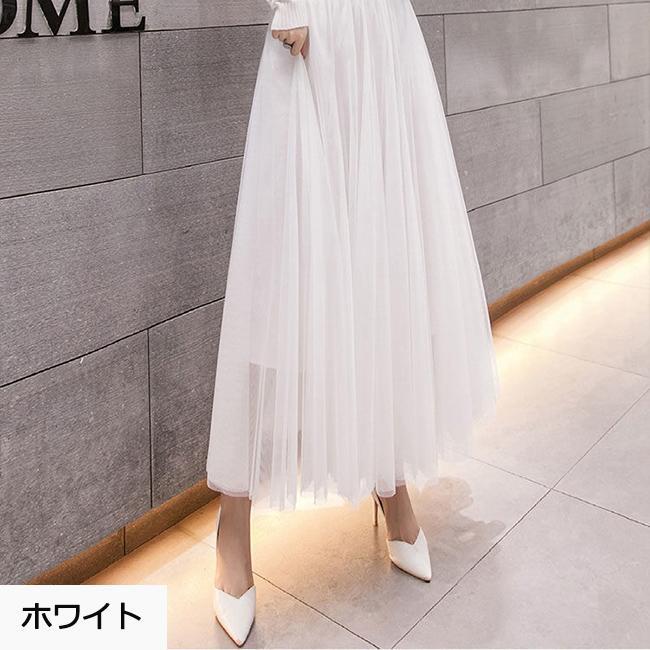 スカート ロングスカート お花見 レディース チュールスカート ひざ丈