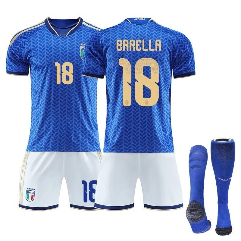 2026 年イタリア代表 ホームセットユニフォーム 14 番キエッサー 18 番