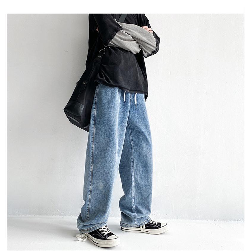 デニムパンツ メンズ ロング丈 ワイドパンツ デニム 長パンツ