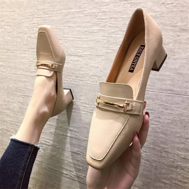 ローファー パンプス レディース レザーシューズ ミドルヒール ローファー パンプス レディース レザーシューズ ミドルヒール