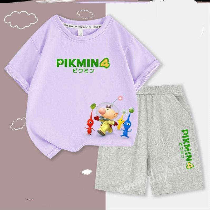 ピクミン 子供服 上下セット 半袖 Tシャツ 半ズボン キッズ 2点セット